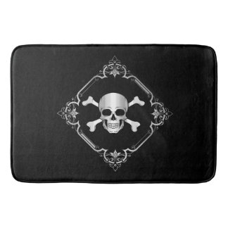 Tapete De Banheiro Crossbones/Jolly Roger/Pirate/Mães pretas/prateada