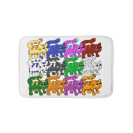 Tapete De Banheiro Crowd de Kitten, Padrão Xmas Bonito