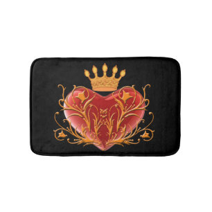 Tapete De Banheiro Crown Filigree Heart Bath Mat