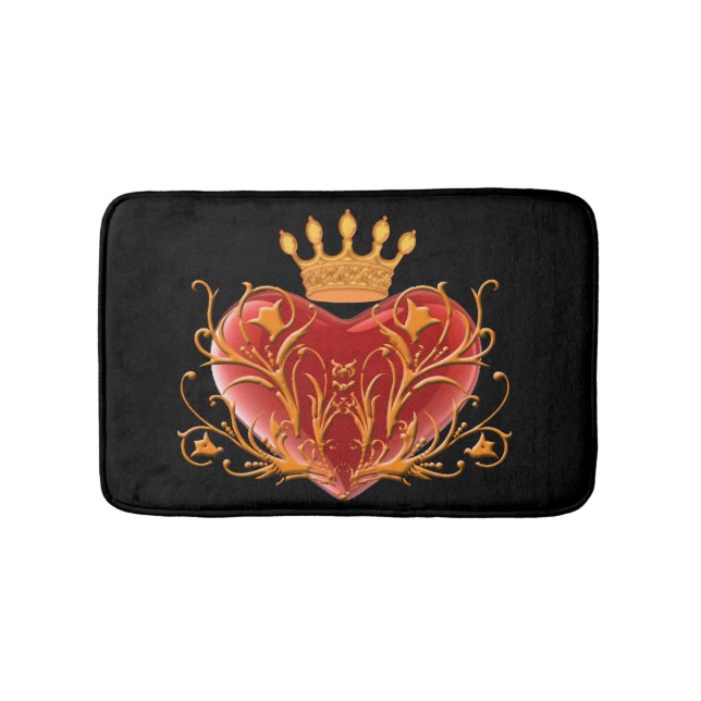 Tapete De Banheiro Crown Filigree Heart Bath Mat (frente)