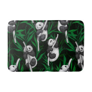 Tapete De Banheiro Cubos de panda em verde escuro