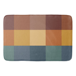 TAPETE DE BANHEIRO CUBOS DE TEAL BRUTOS AZUIS TAN MUSTARD