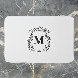 Tapete De Banheiro Cume Monograma Personalizado Elegante