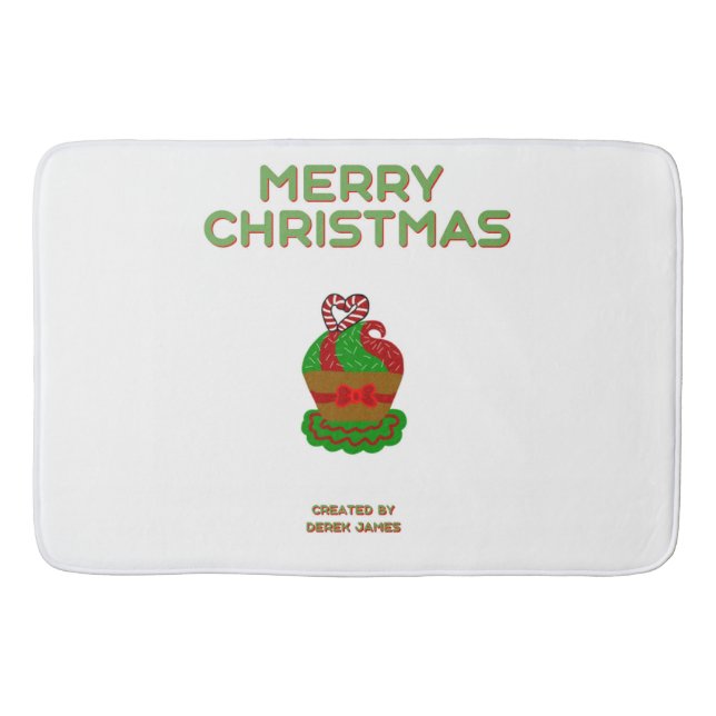 Tapete De Banheiro Cupcake de Natal - Grande Bath Mat (Frente)