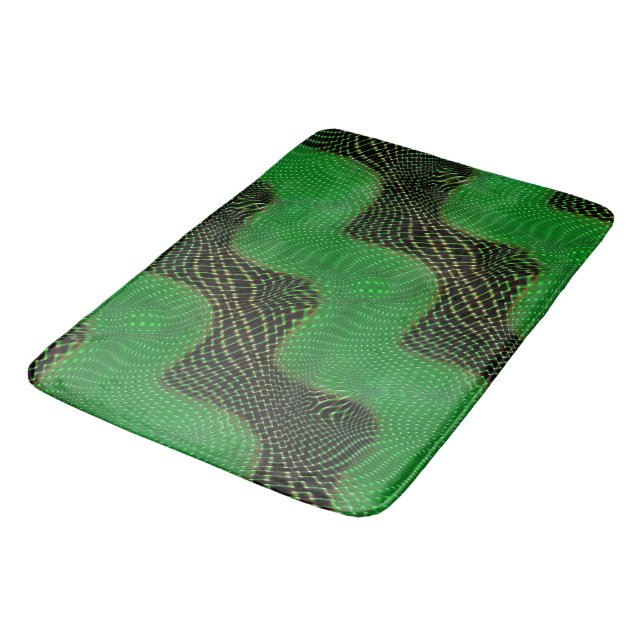 Tapete De Banheiro Curva verde e pontos claros sobre fundo escuro (Angulado)