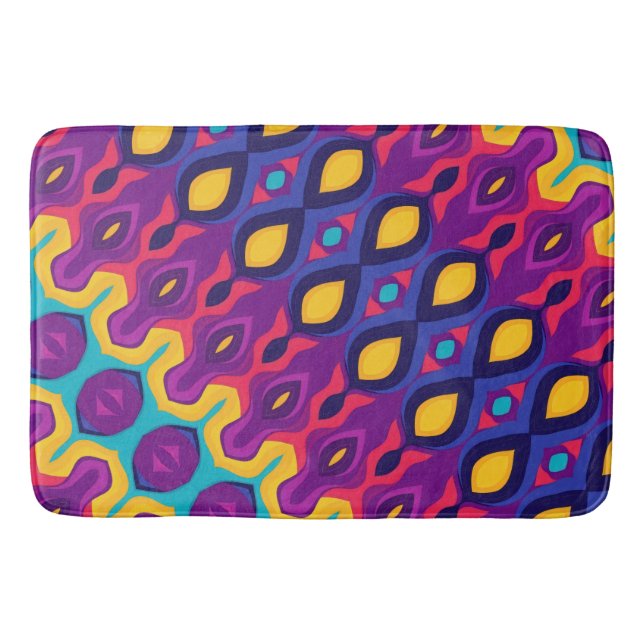 Tapete De Banheiro Curvas suaves de cores negrito (Frente)