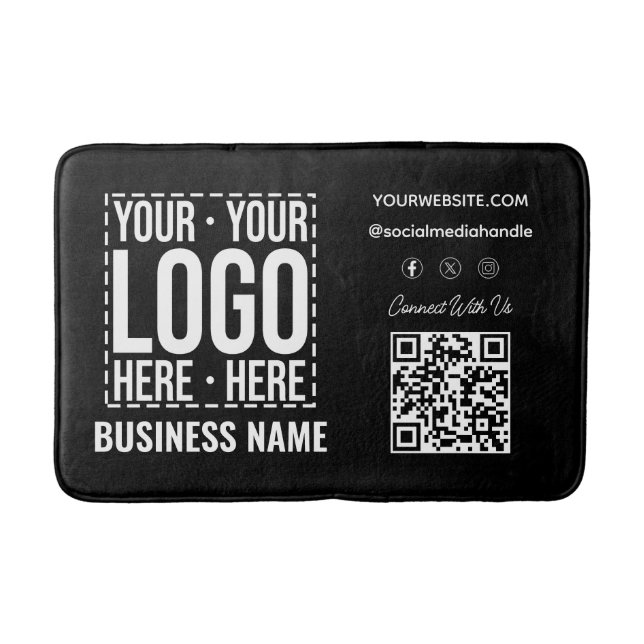 Tapete De Banheiro Custom Business Logo Corporate Company Modern Cool (Frente)
