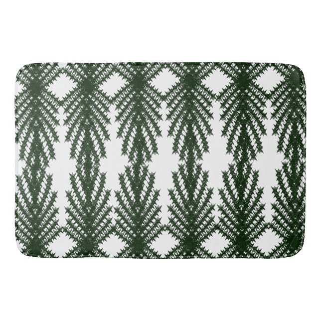 Tapete De Banheiro Custom Forest Green Pine Tree Abstract Pattern (Frente)