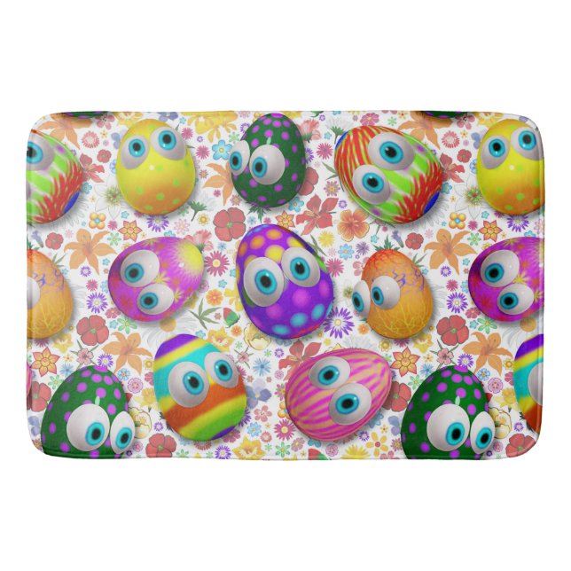 Tapete De Banheiro Cute and Funny Easter Eggs Cartoon (Frente)