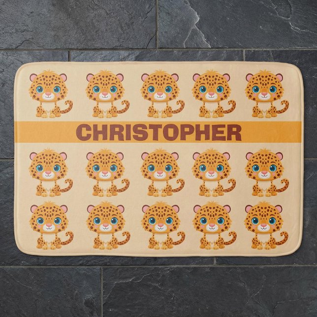 Tapete De Banheiro Cute Baby Leopard Safari Animal Kids (Criador carregado)
