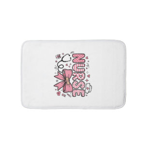 Tapete De Banheiro Cute Enfermeira Laço Coração Camisa Vector Design_