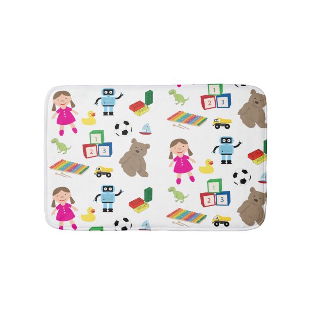 Tapete De Banheiro Cute Kids Toys Pattern (frente)