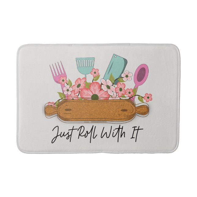 Tapete De Banheiro Cute kitchen rolling pin word art  (Frente)