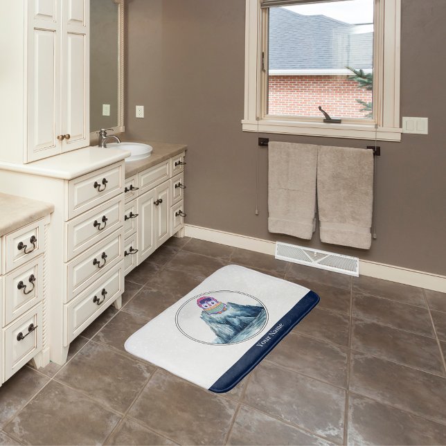 Tapete De Banheiro Cute Penguin em pé em um iceberg (Criador carregado)