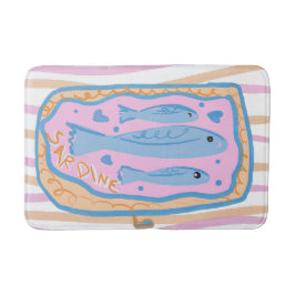 Tapete De Banheiro Cute Sardine Art