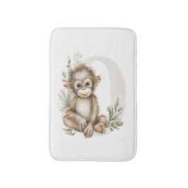 Tapete De Banheiro Cute watercolour baby animal alphabet Orangutan