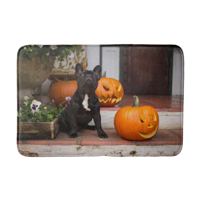 Tapete De Banheiro Cutest Baby Animals | French Bulldog Halloween (Frente)