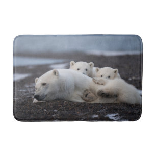 Tapete De Banheiro Cutest Baby Animals Polar Bear Family Alaska
