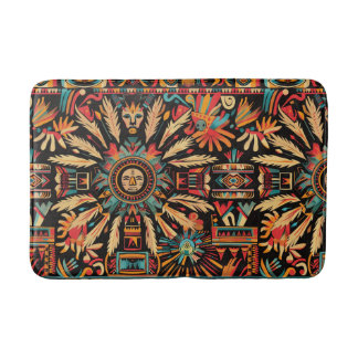 Tapete De Banheiro Cyan "Aztec Dream" Patterno Plush Bath Mat