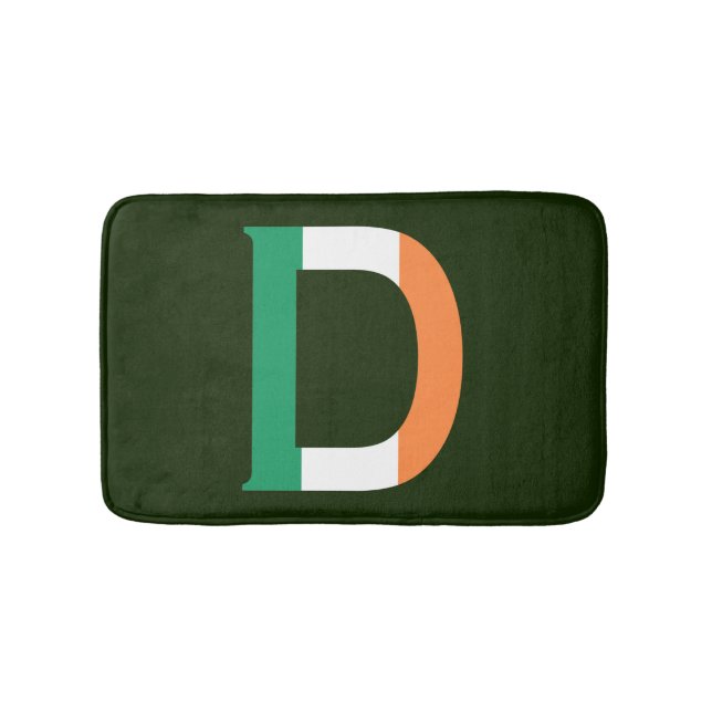 Tapete De Banheiro D Monograma sobreposto à Irish Flag bmcnt (frente)