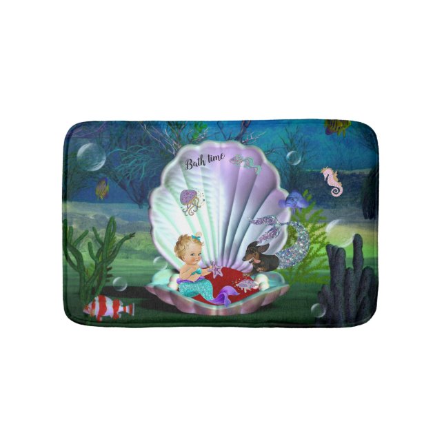 Tapete De Banheiro Dachshund Baby Mermaid Bath Mat (frente)