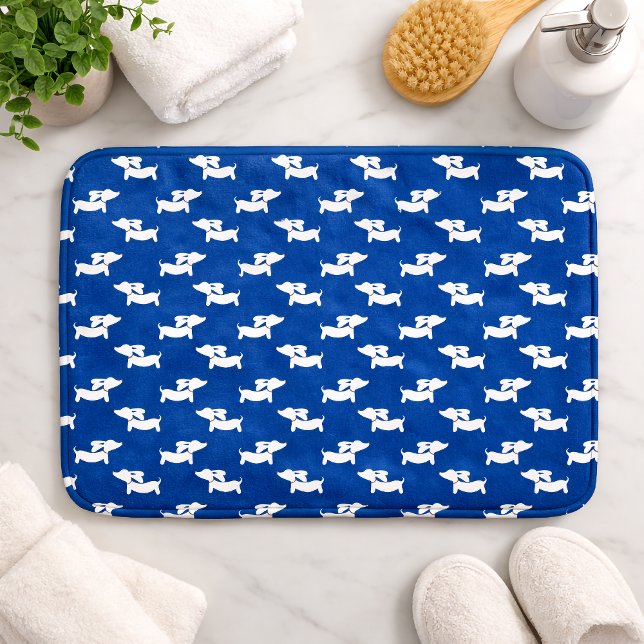 Tapete De Banheiro Dachshund Bath Mat Blue Doxie Rug Bathroom (Dachshund Bath Mat Blue Doxie Rug Bathroom Mat)