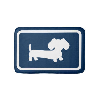 Tapete De Banheiro Dachshund Bath Mat Marinho Blue Doxie Bathroom Rug