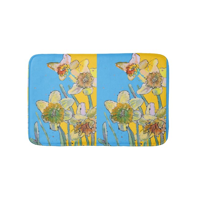 Tapete De Banheiro Daffodil daffodils floral Bath Mat (frente)