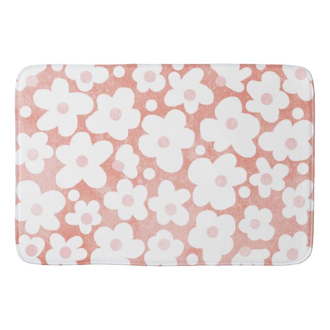Tapete De Banheiro Daisies Simples Modernas Pastel Pink Terracotta (Frente)