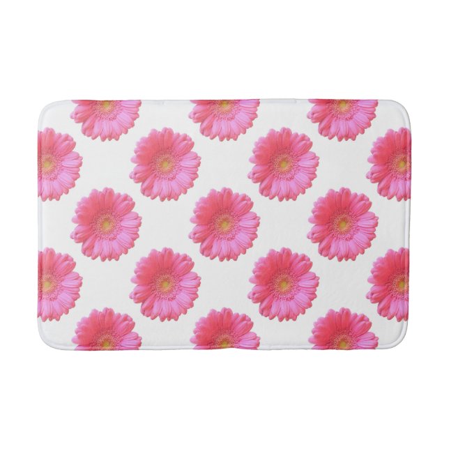 Tapete De Banheiro Daisy gerbera rosa (Frente)
