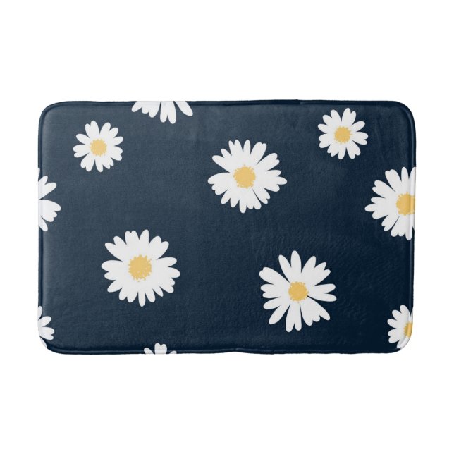 Tapete De Banheiro Daisy On Blue Pattern (Frente)