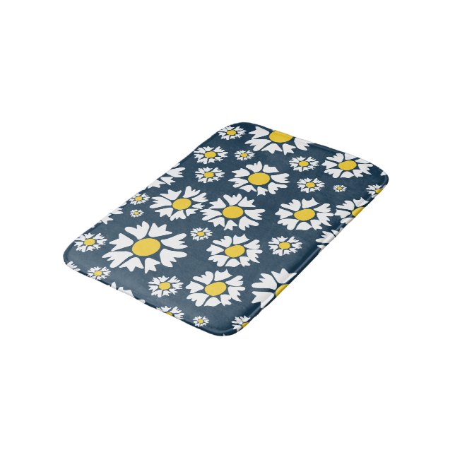 Tapete De Banheiro Daisy Pattern, Floral Pattern, White Daisies (Angulado)