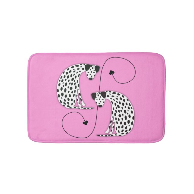Tapete De Banheiro Dalmatian Dogs pink Bath Mat (frente)