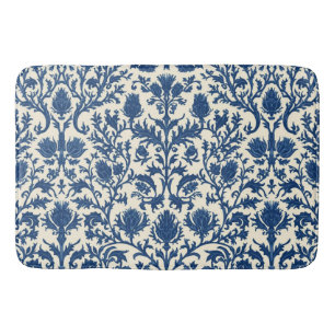 Tapete De Banheiro Damasceno de cardo William Morris Cobalto Azul e B