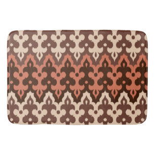 Tapete De Banheiro Damasco, Brown, Taupe & oxidação de Ikat do