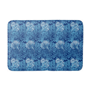 Tapete De Banheiro Damasco, marinho, azul-céu e branco Jacobean da