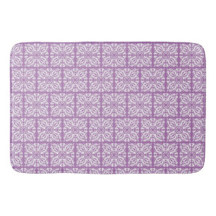 Tapete De Banheiro Damask White em Lilac