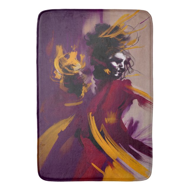 Tapete De Banheiro Dança Da Mente – Figura Abstrata Expressiva (Frente Vertical)