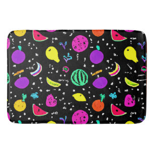 Tapete De Banheiro Dança de Fruta Neon Energetizada