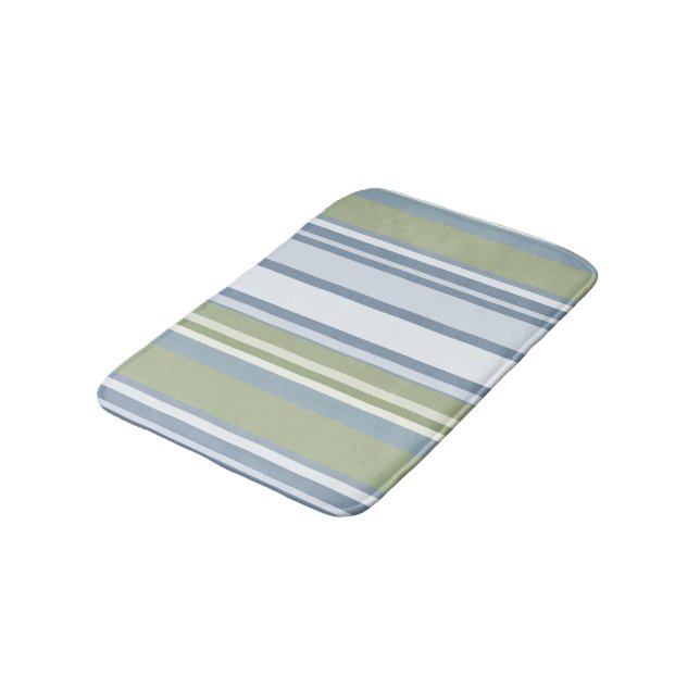 Tapete De Banheiro Dark Pastel Blue and Spring Rain Stripes (Angulado)