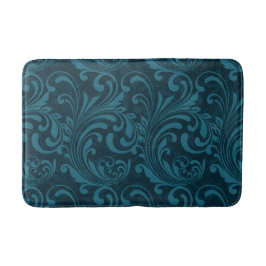 Tapete De Banheiro Dark teal floral damask pattern