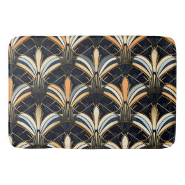 Tapete De Banheiro Deco de Arte Azul e Dourada