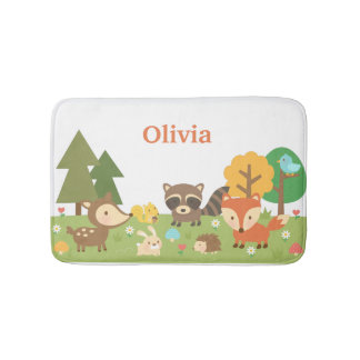 Tapete De Banheiro Decoração de quarto infantil com animais da flores