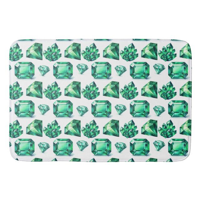 Tapete De Banheiro Decoração Gem de Gemstone Gemstone do Green Emeral (Frente)
