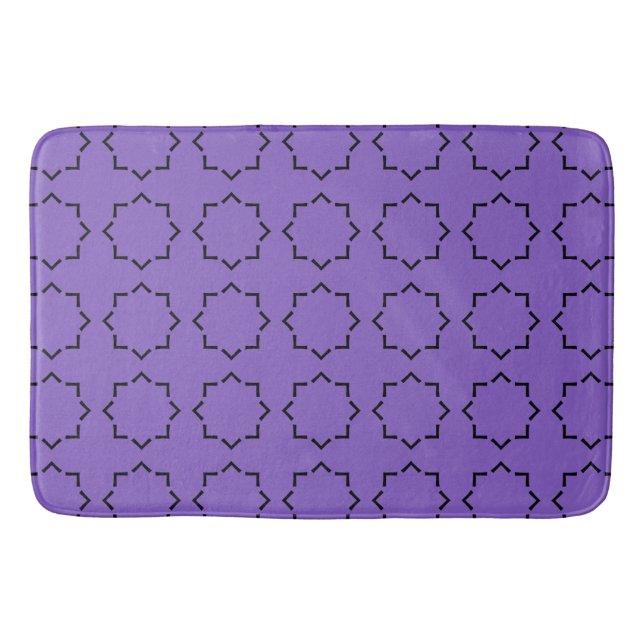 Tapete De Banheiro Decorativo roxo e preto (Frente)