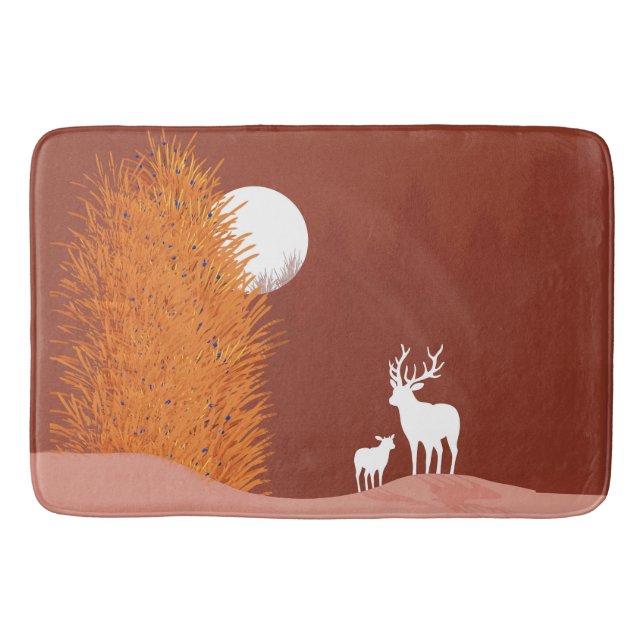 Tapete De Banheiro Deer on Moon Lit Hill (Frente)