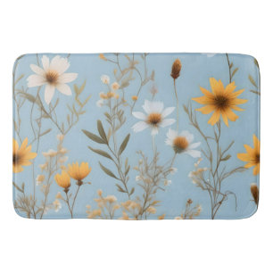 Tapete De Banheiro Delicar Flores Selvagens Australianas A Azul,