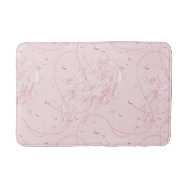 Tapete De Banheiro Delicar Pastel Rosa Pearl Luxúria Bath Mat (Frente)