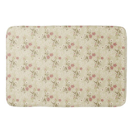 Tapete De Banheiro Delícia Floral do Jardim em magenta suave e branco