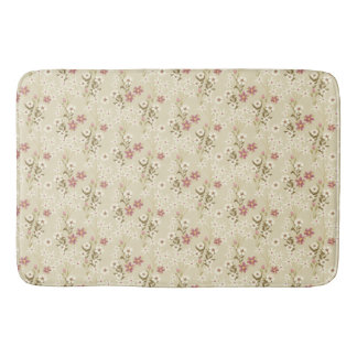 Tapete De Banheiro Delícia Floral do Jardim em magenta suave e branco